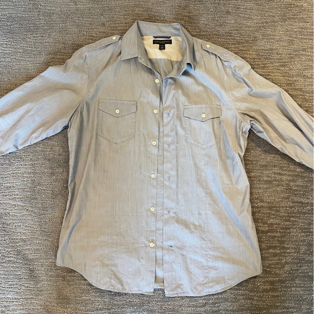 Banana Republic Sky Blue Stretch Shirt